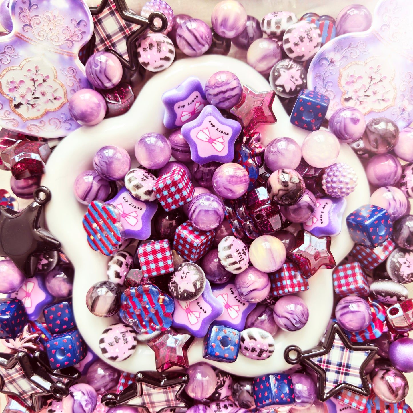 【NEW】【Key Chain/Jewelry/Pen】Live Product-Purple Plaid Dream