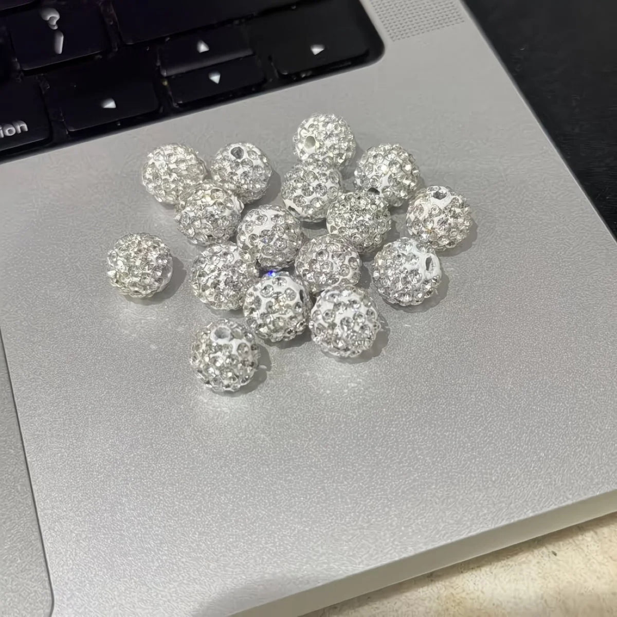Pave Rhinestone Spacer Beads 50pcs