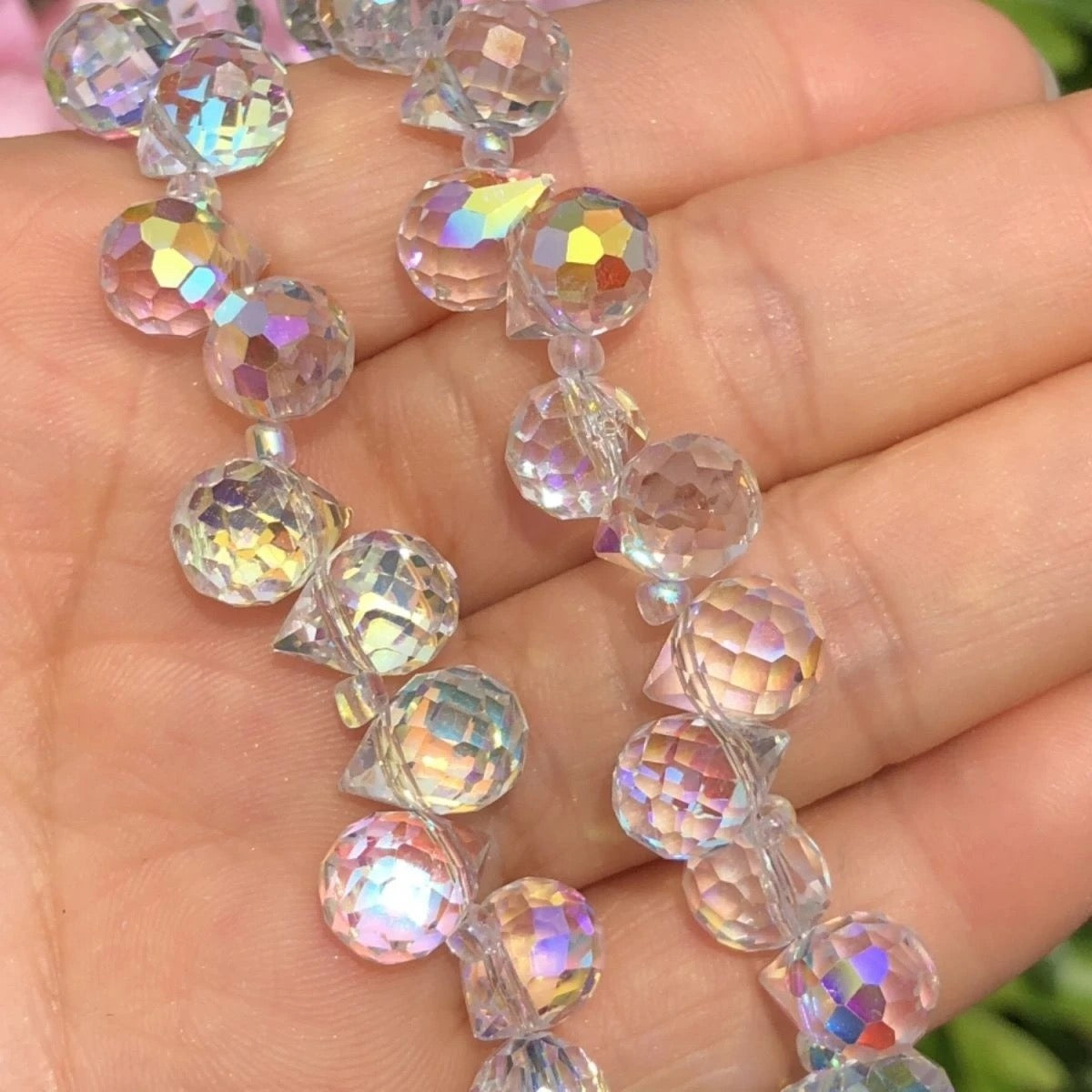 【Offline Packing】Key Chain/Jewelry-8mm Teardrop Glass Beads  1 Strand crafts