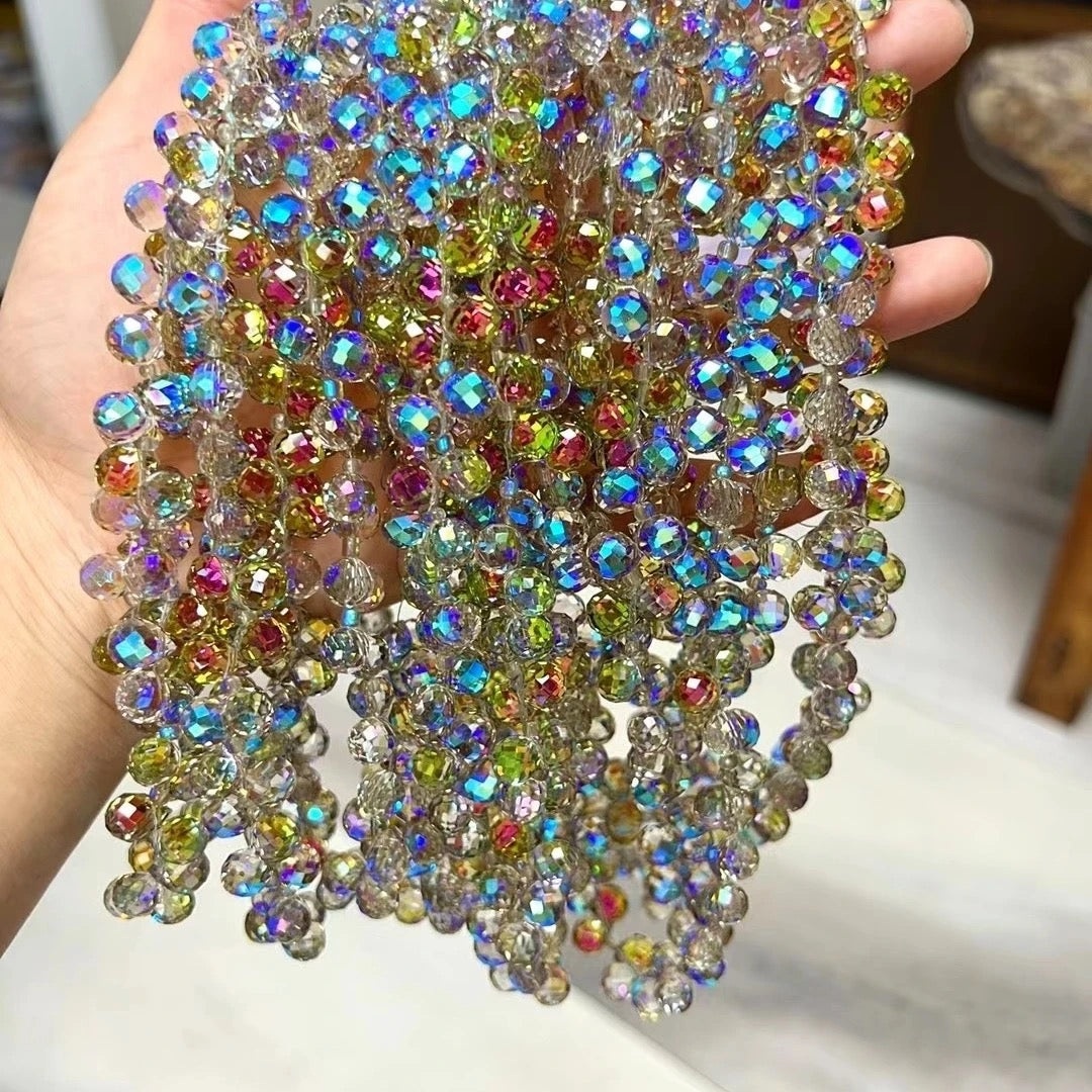【Offline Packing】Key Chain/Jewelry-8mm Teardrop Glass Beads  1 Strand crafts