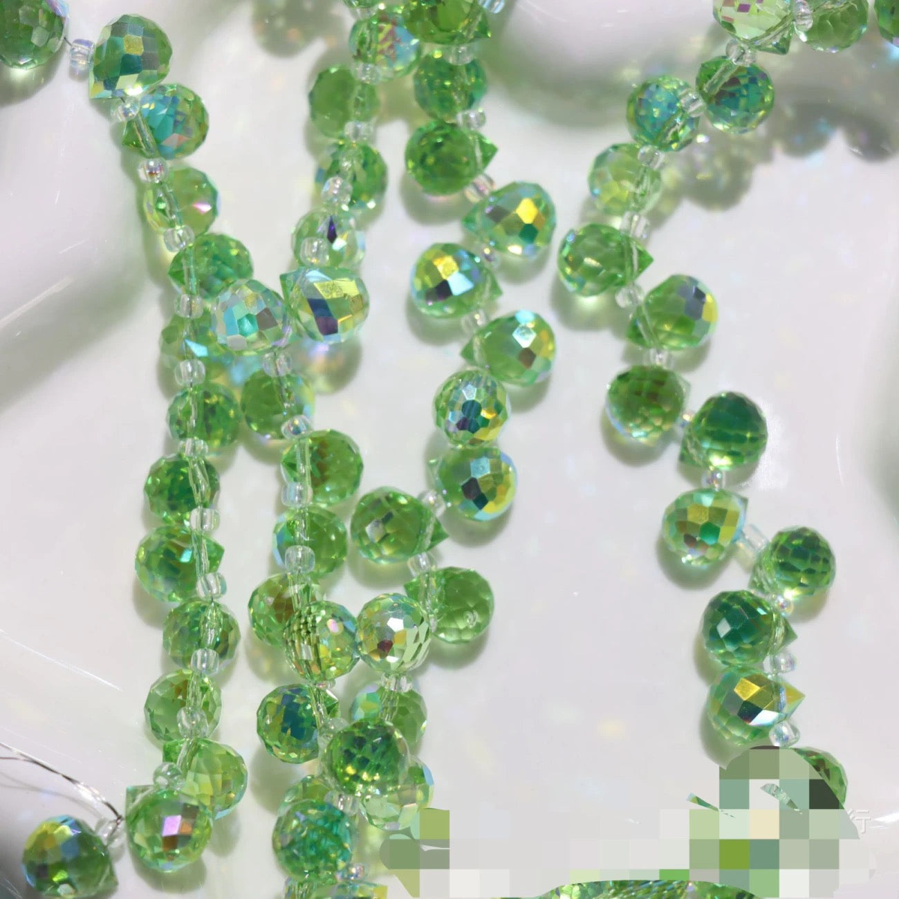 【Offline Packing】Key Chain/Jewelry-8mm Teardrop Glass Beads  1 Strand crafts