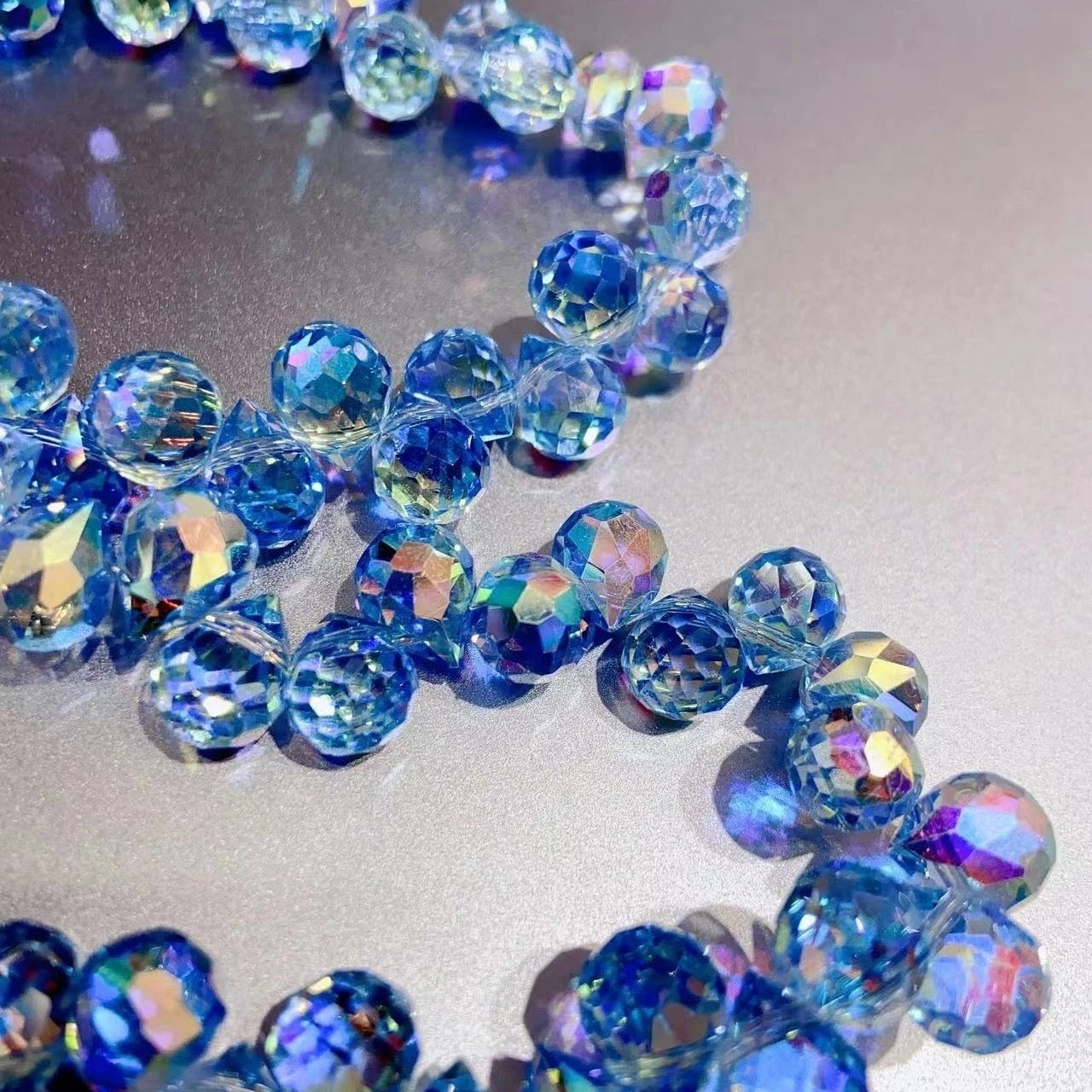 【Offline Packing】Key Chain/Jewelry-8mm Teardrop Glass Beads  1 Strand crafts