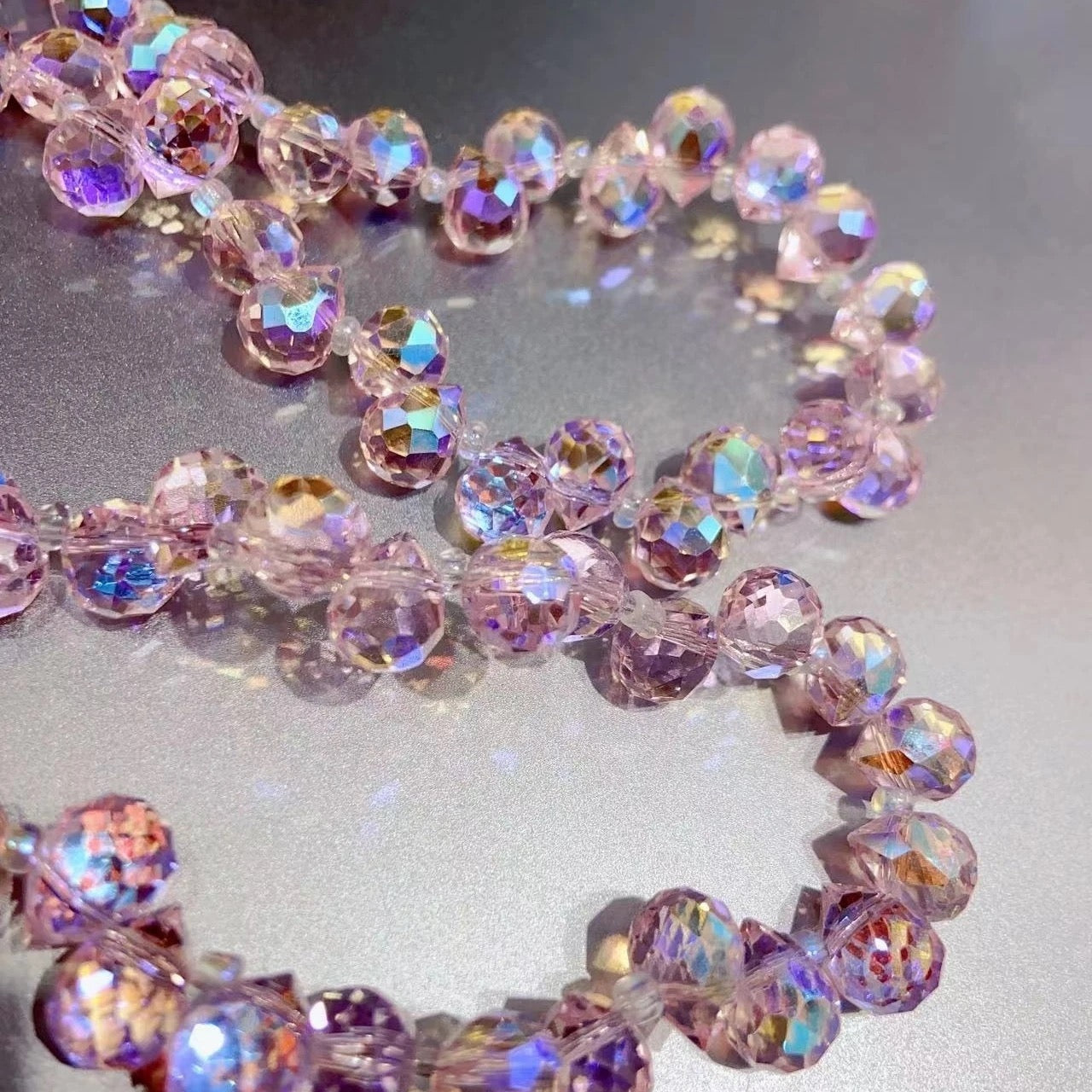 【Offline Packing】Key Chain/Jewelry-8mm Teardrop Glass Beads  1 Strand crafts
