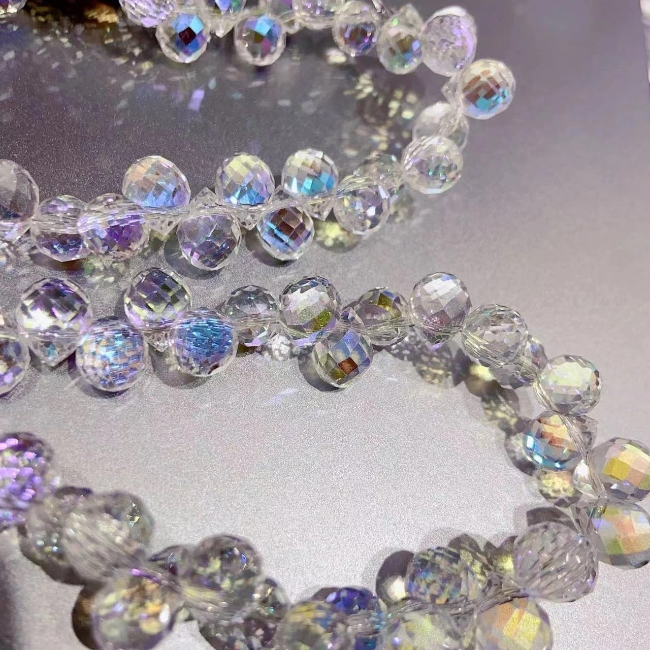 【Offline Packing】Key Chain/Jewelry-8mm Teardrop Glass Beads  1 Strand crafts