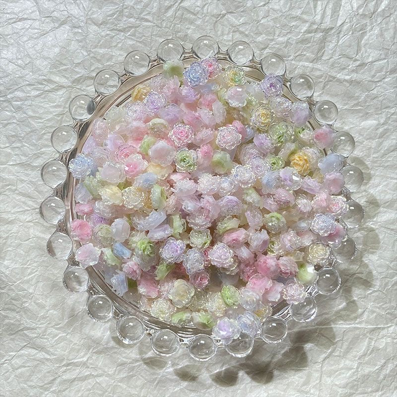 【Offline Packing】Rose Resin Cabochons,Mini 3D Flower Charms for DIY Nail Art,Jewelry Making & Craft Supplipes 100pcs