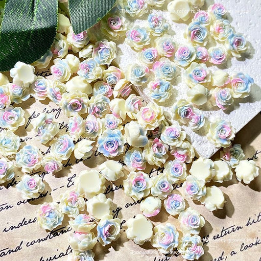 【Offline Packing】Rose Resin Cabochons,Mini 3D Flower Charms for DIY Nail Art,Jewelry Making & Craft Supplipes 100pcs