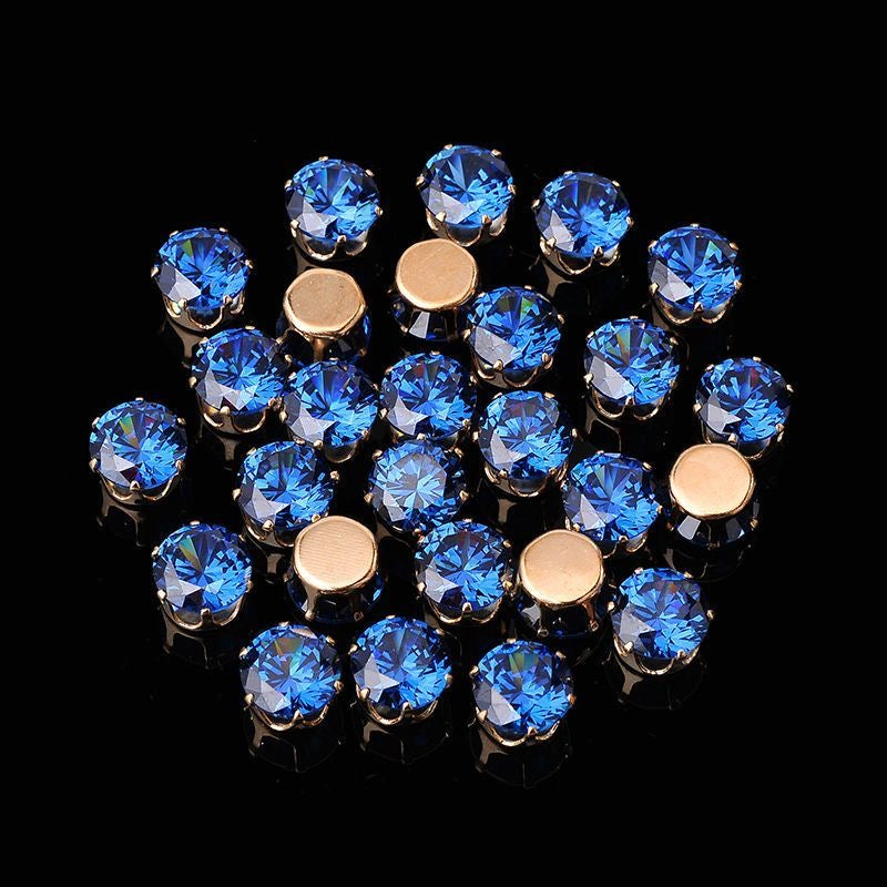 【Offline packing】8mm Round Cubic Zirconia  Setting Rhinestones for DIY Jewelry Making, Bracelet Necklace Crafts Supplies
