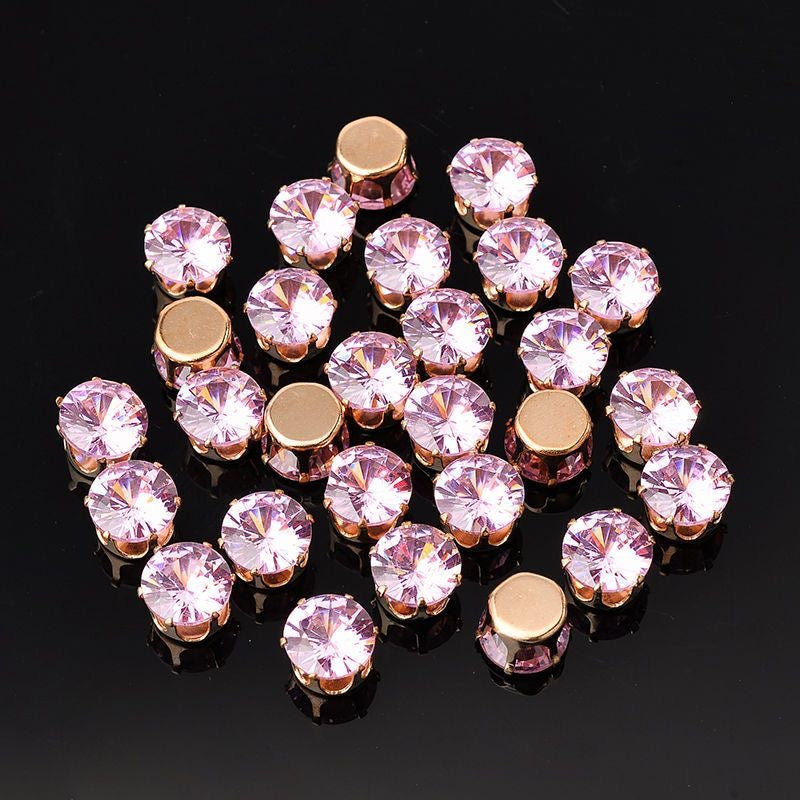 【Offline packing】8mm Round Cubic Zirconia  Setting Rhinestones for DIY Jewelry Making, Bracelet Necklace Crafts Supplies