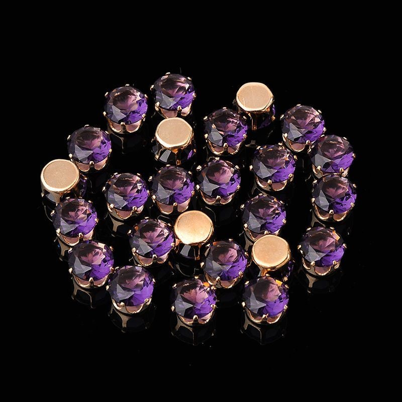 【Offline packing】8mm Round Cubic Zirconia  Setting Rhinestones for DIY Jewelry Making, Bracelet Necklace Crafts Supplies