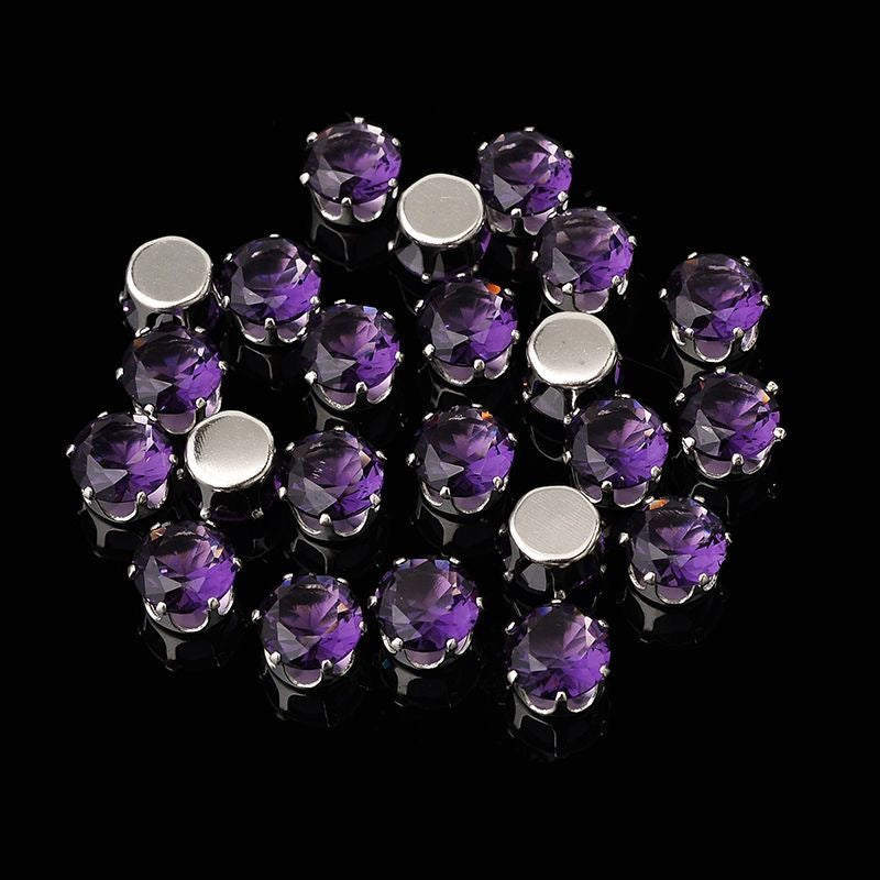 【Offline packing】8mm Round Cubic Zirconia  Setting Rhinestones for DIY Jewelry Making, Bracelet Necklace Crafts Supplies
