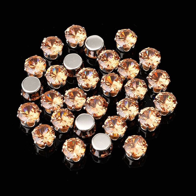【Offline packing】8mm Round Cubic Zirconia  Setting Rhinestones for DIY Jewelry Making, Bracelet Necklace Crafts Supplies