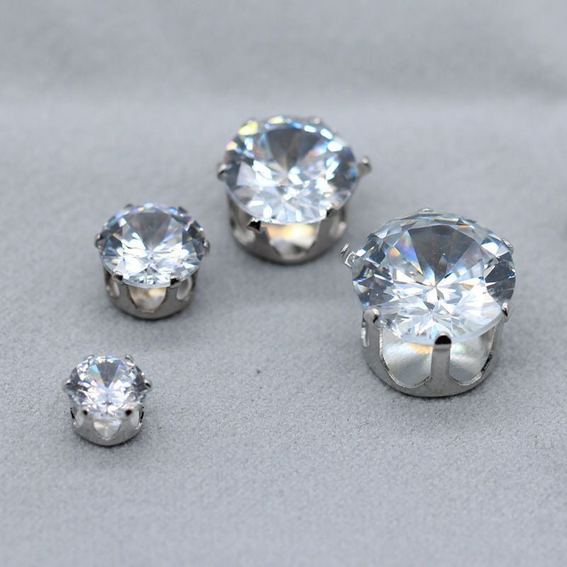【Offline packing】8mm Round Cubic Zirconia  Setting Rhinestones for DIY Jewelry Making, Bracelet Necklace Crafts Supplies