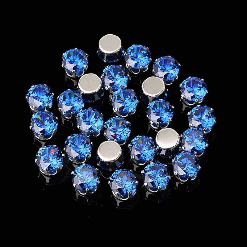 【Offline packing】8mm Round Cubic Zirconia  Setting Rhinestones for DIY Jewelry Making, Bracelet Necklace Crafts Supplies