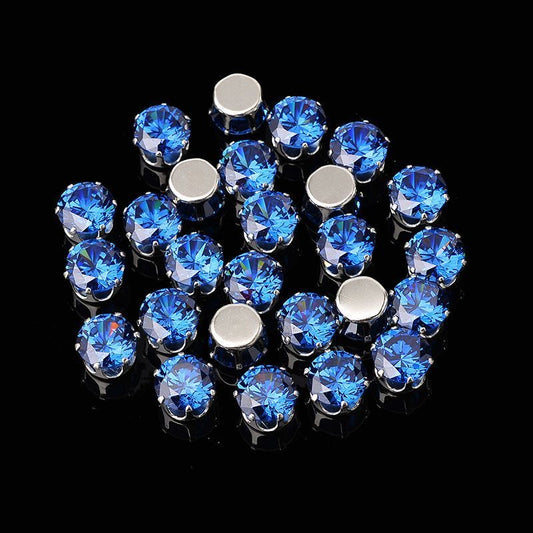 【Offline packing】8mm Round Cubic Zirconia  Setting Rhinestones for DIY Jewelry Making, Bracelet Necklace Crafts Supplies