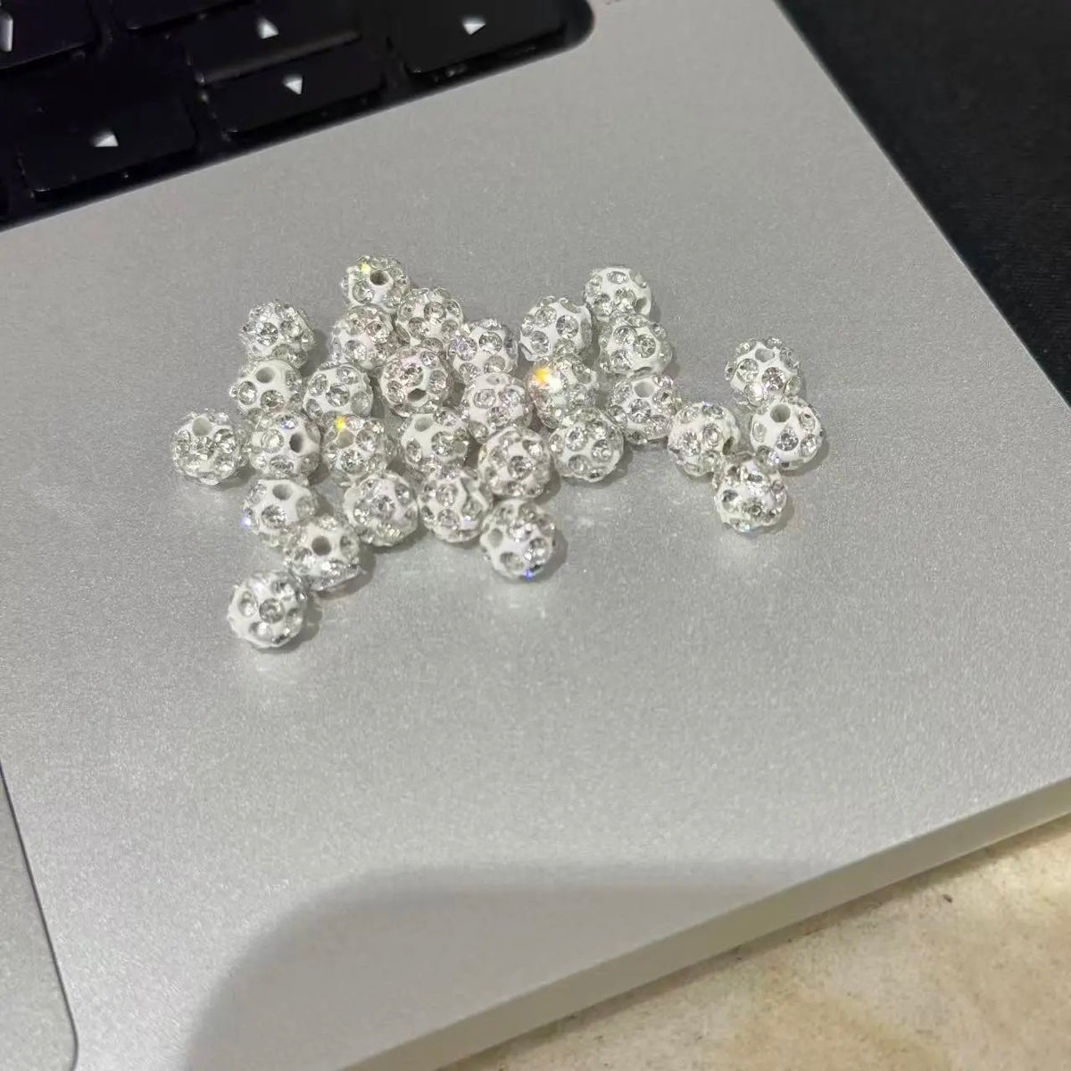 Pave Rhinestone Spacer Beads 50pcs