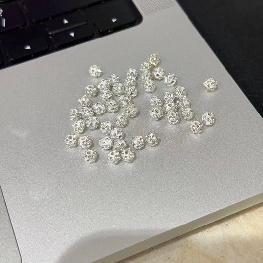 Pave Rhinestone Spacer Beads 50pcs