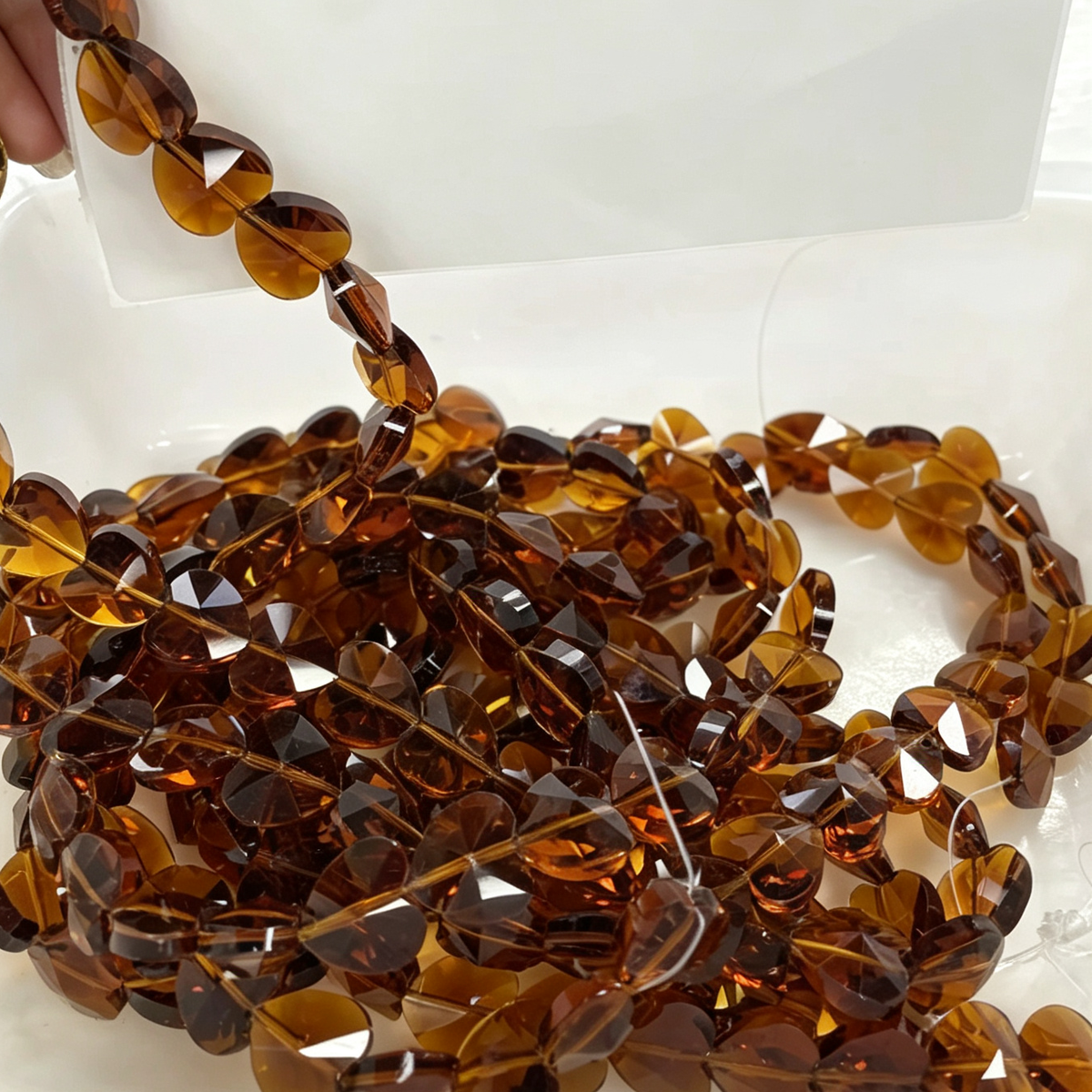 Faceted Heart Crystal Beads, Loose Heart Glass Beads for DIY Phone Charm Bracelet Jewelry Making 14mm 50pcs