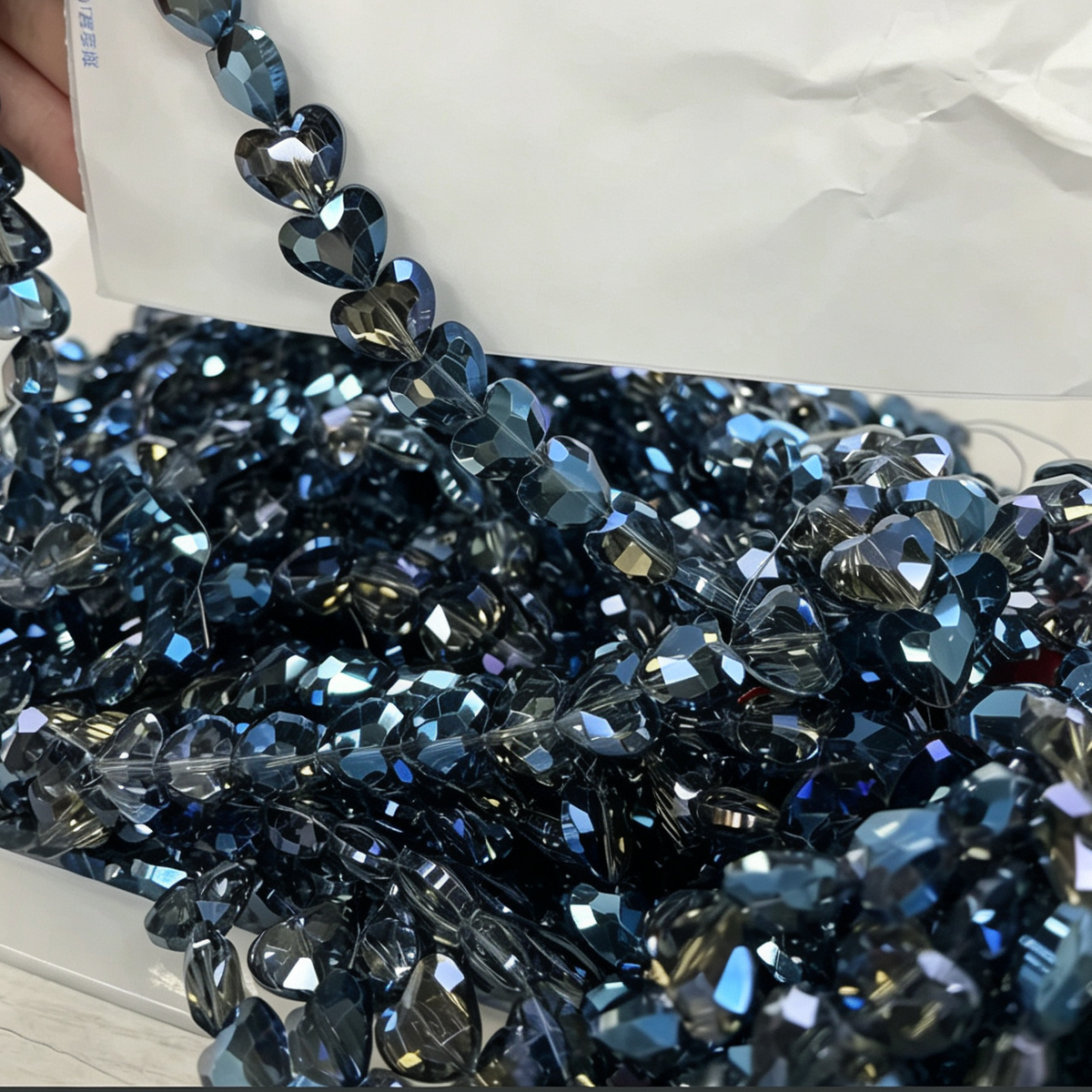 Faceted Heart Crystal Beads, Loose Heart Glass Beads for DIY Phone Charm Bracelet Jewelry Making 14mm 50pcs