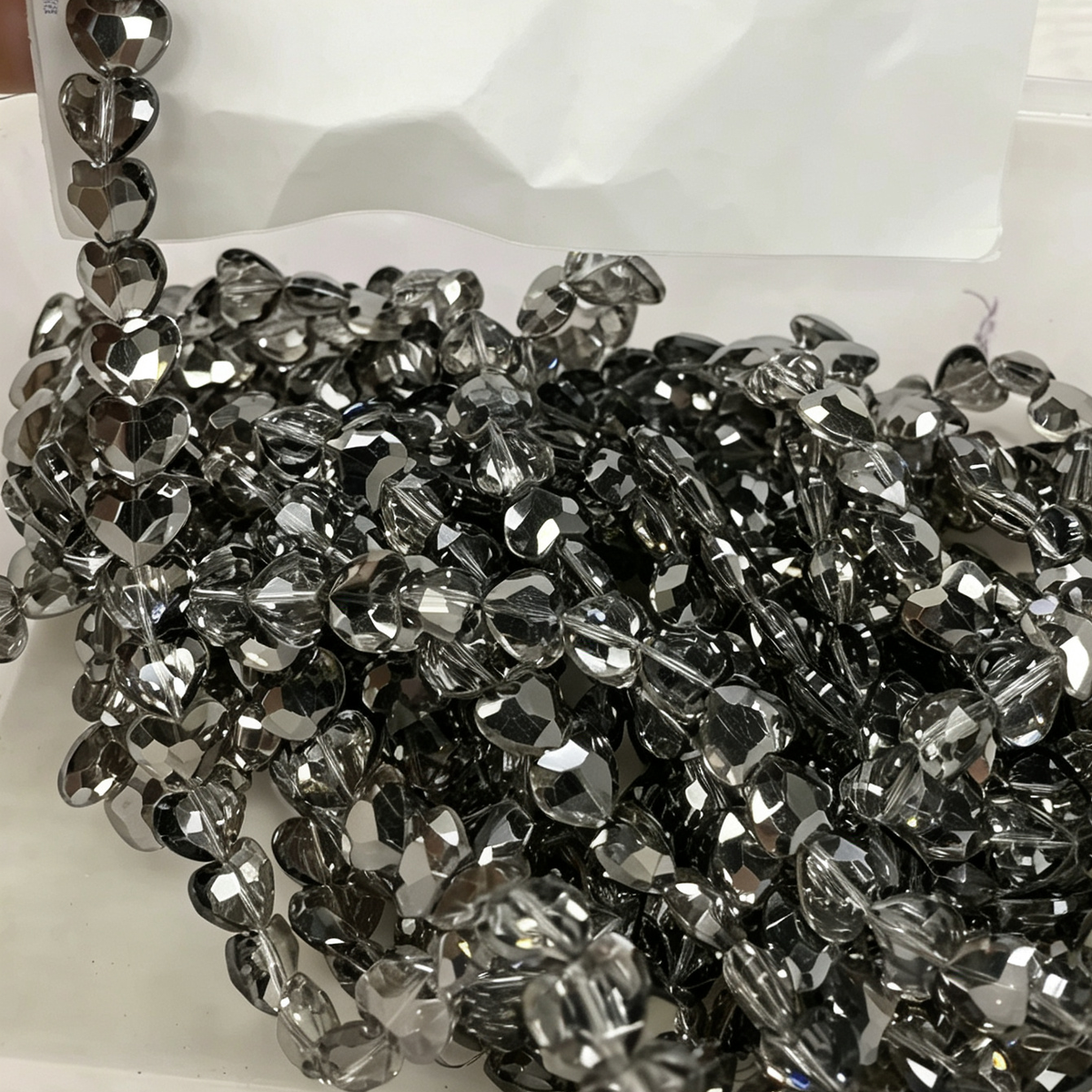 Faceted Heart Crystal Beads, Loose Heart Glass Beads for DIY Phone Charm Bracelet Jewelry Making 14mm 50pcs