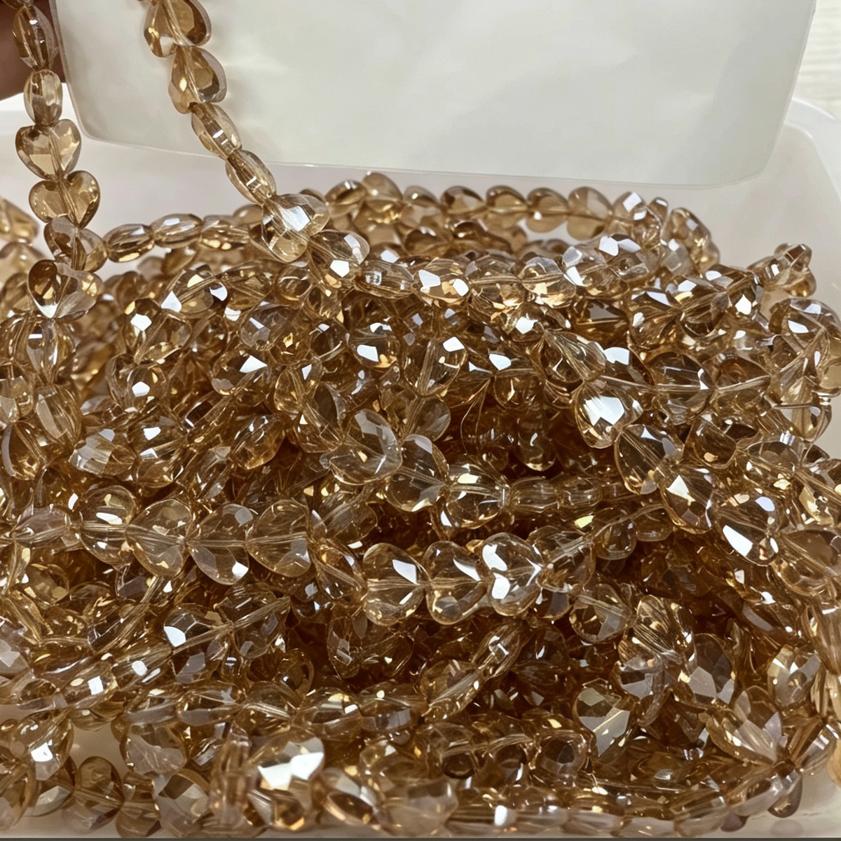 Faceted Heart Crystal Beads, Loose Heart Glass Beads for DIY Phone Charm Bracelet Jewelry Making 14mm 50pcs