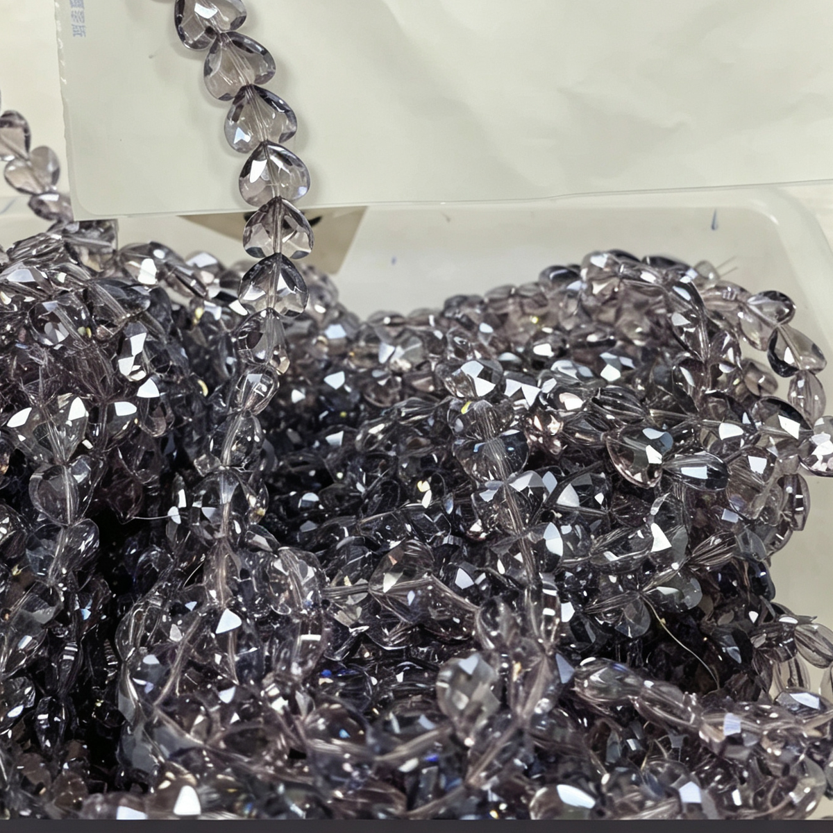 Faceted Heart Crystal Beads, Loose Heart Glass Beads for DIY Phone Charm Bracelet Jewelry Making 14mm 50pcs